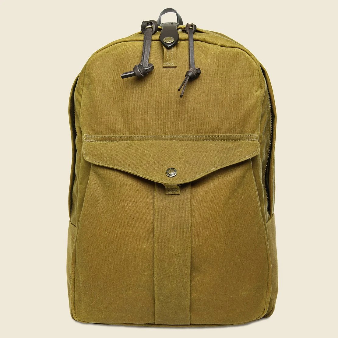 Filson Tin Cloth Backpack, Oil Finish Tin Cloth, Dark Tan, Rugged Daypack