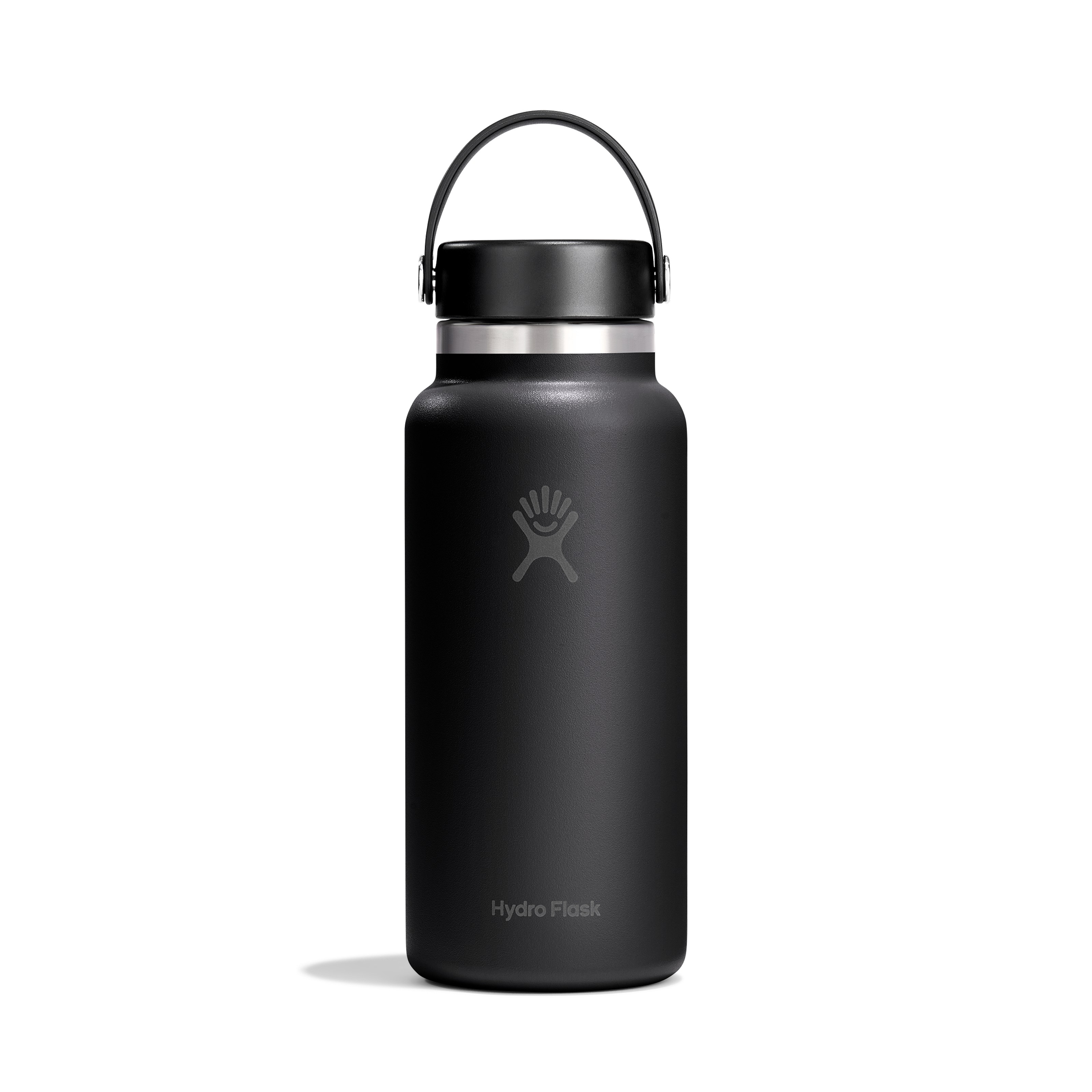 Hydro Flask Standard Mouth Water Bottle with Flex Cap, 32 oz, Black