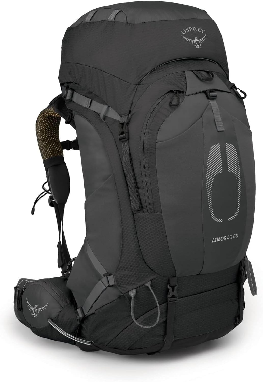 Osprey Atmos AG 65 Men's Backpacking Pack, Medium, Black
